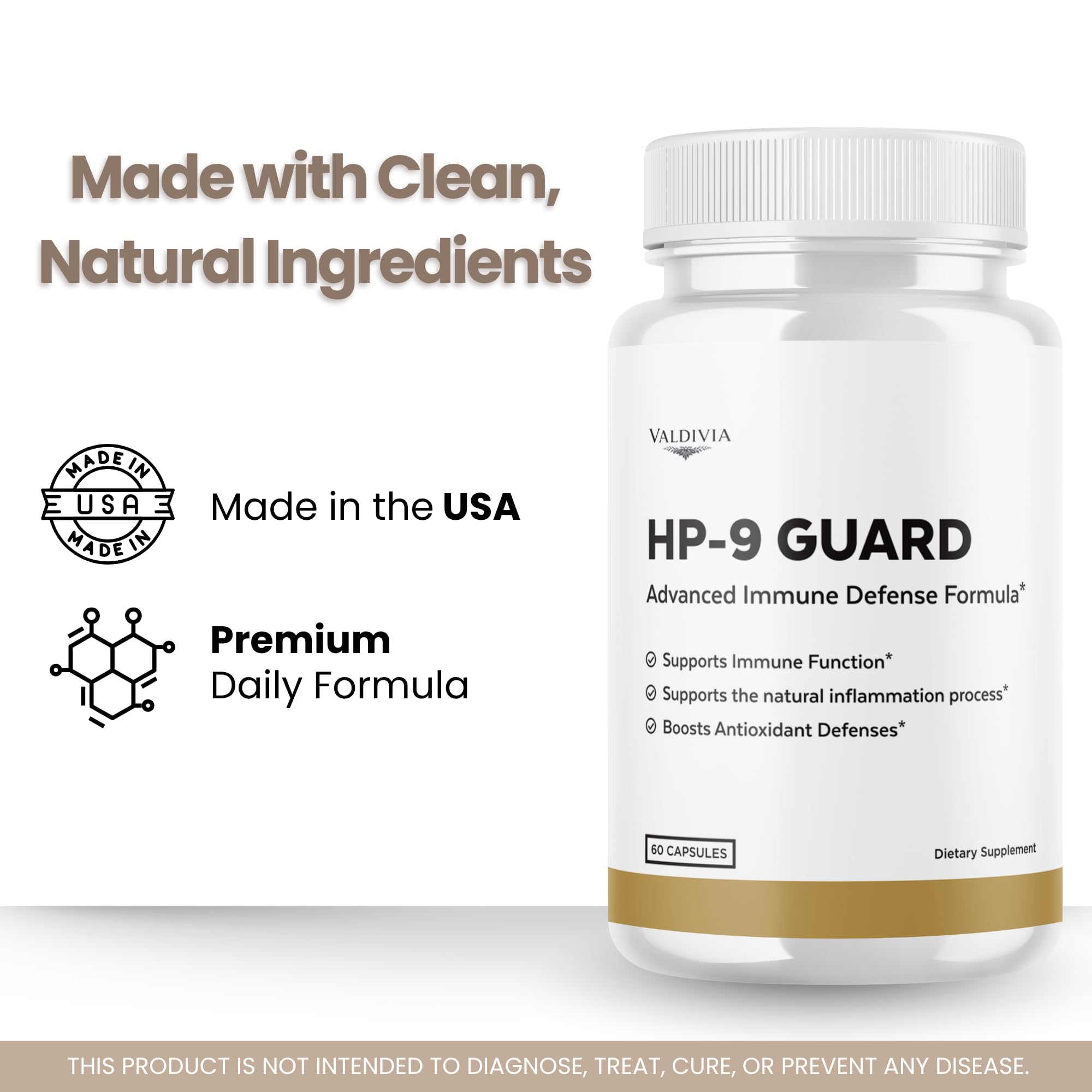 Valdivia (2 Pack) HP9 Guard Capsules HPNine Supplement Premium Formula, Natural Vitamins for Health & Wellness - 120 Capsules for 2 Months