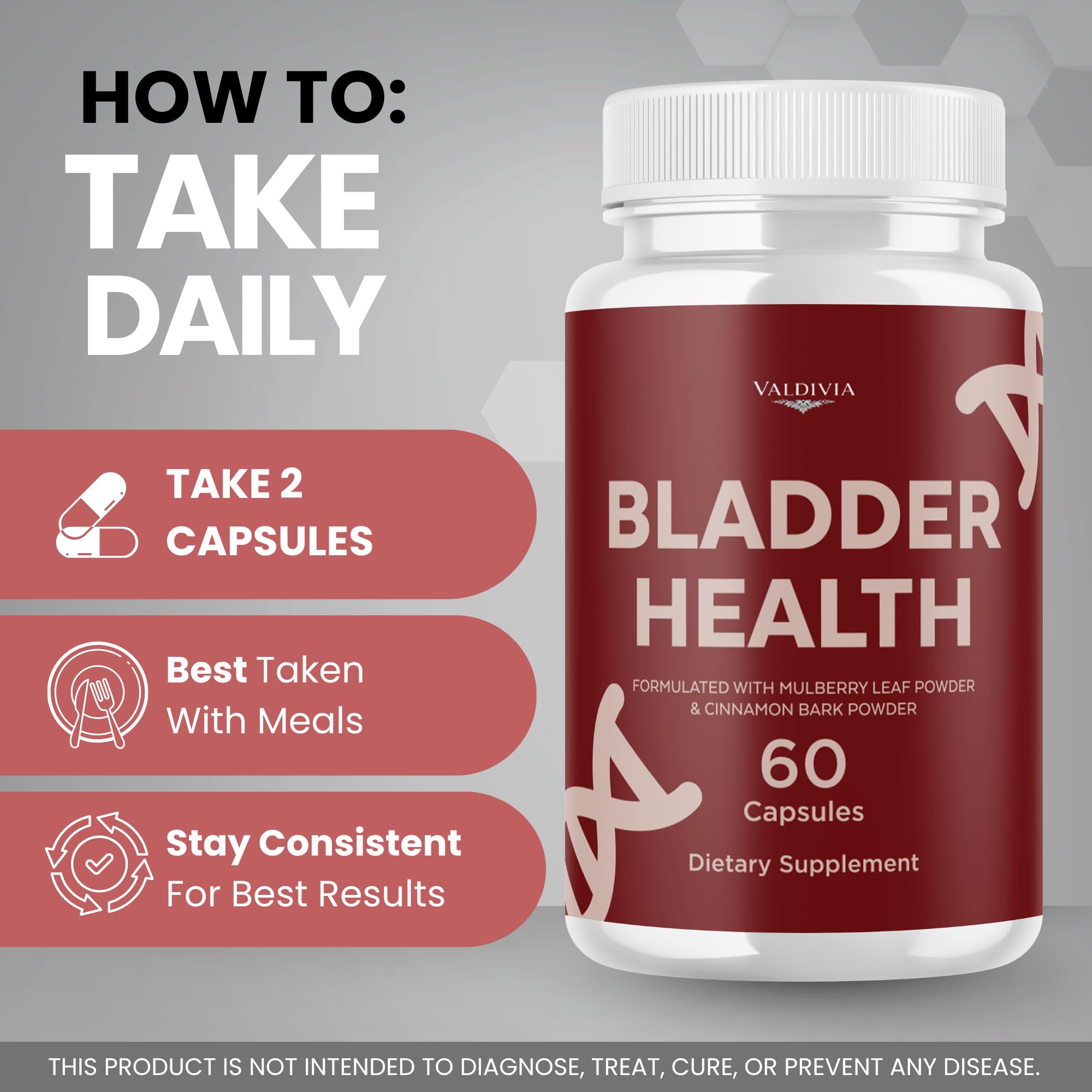 Valdivia (2 Pack) BladderHealth Capsules Bladder Health Supplement, Premium Formula, Natural Vitamins for Health & Wellness - 120 Capsules for 2 Months