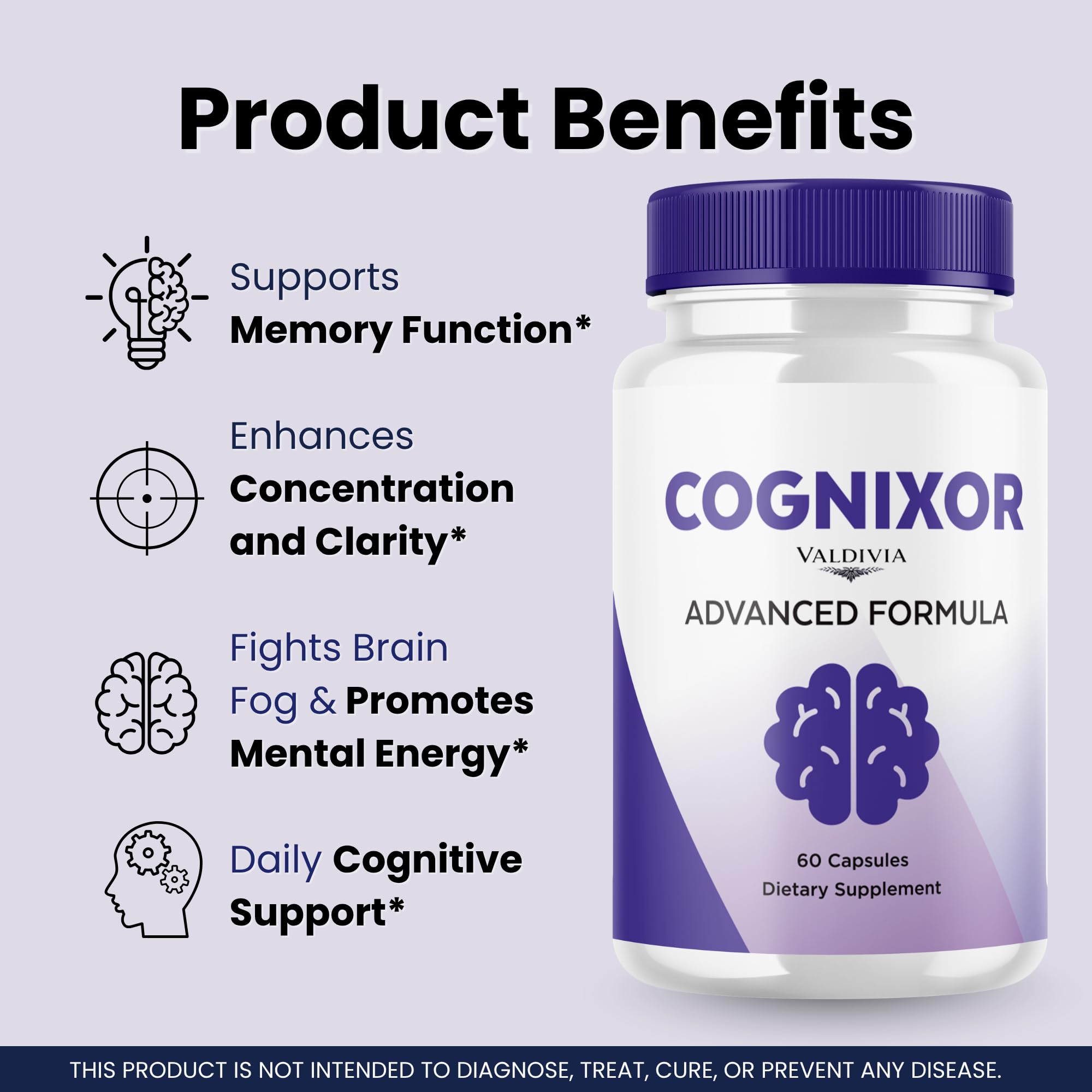 Valdivia (5 Pack) Cognixor Capsules Cognixor Supplement, Premium Formula, Natural Vitamins for Health & Wellness - 300 Capsules for 5 Months