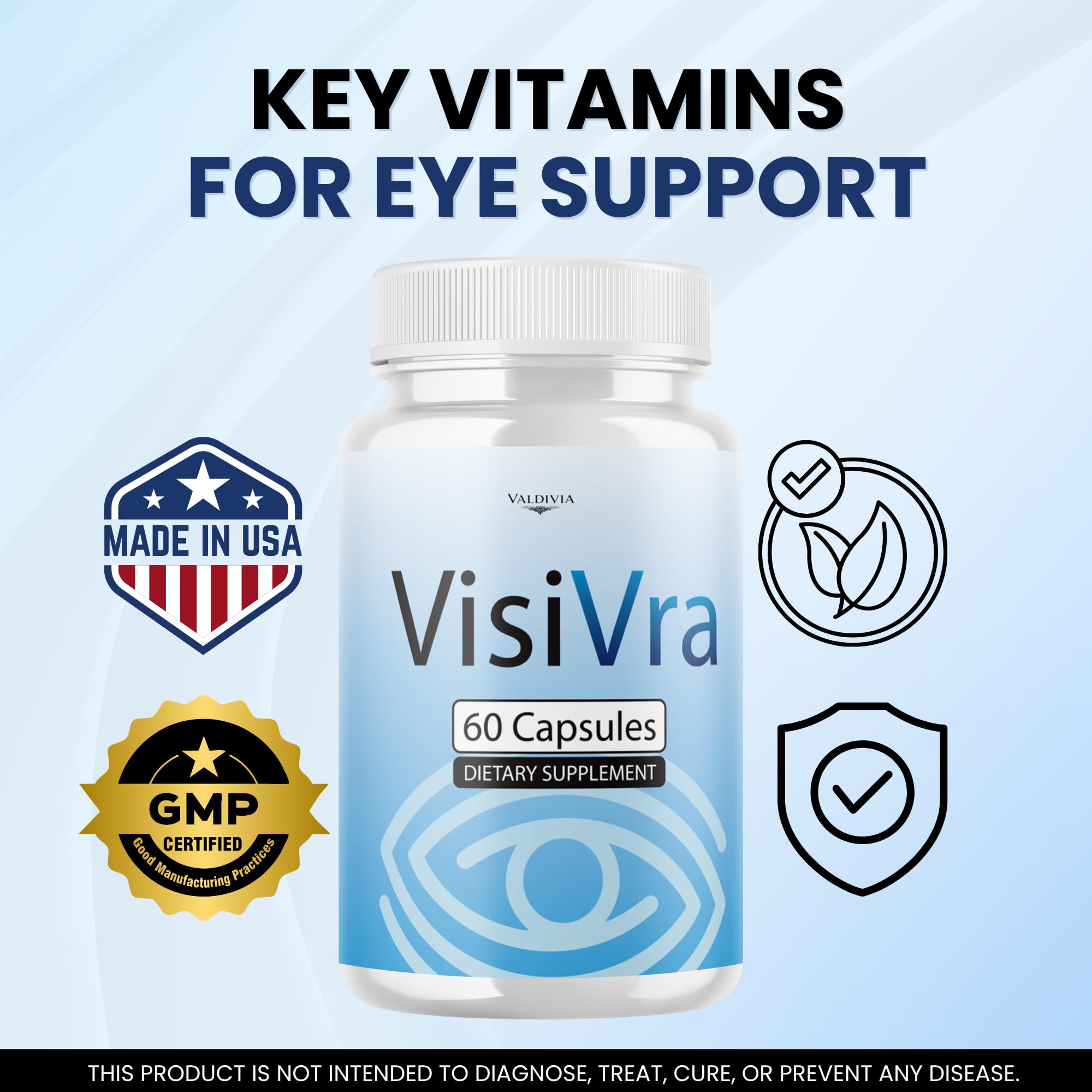 Valdivia (3 Pack) Visivra Capsules Visi Vra Supplement, Premium Formula, Natural Vitamins for Health & Wellness - 180 Capsules for 3 Months