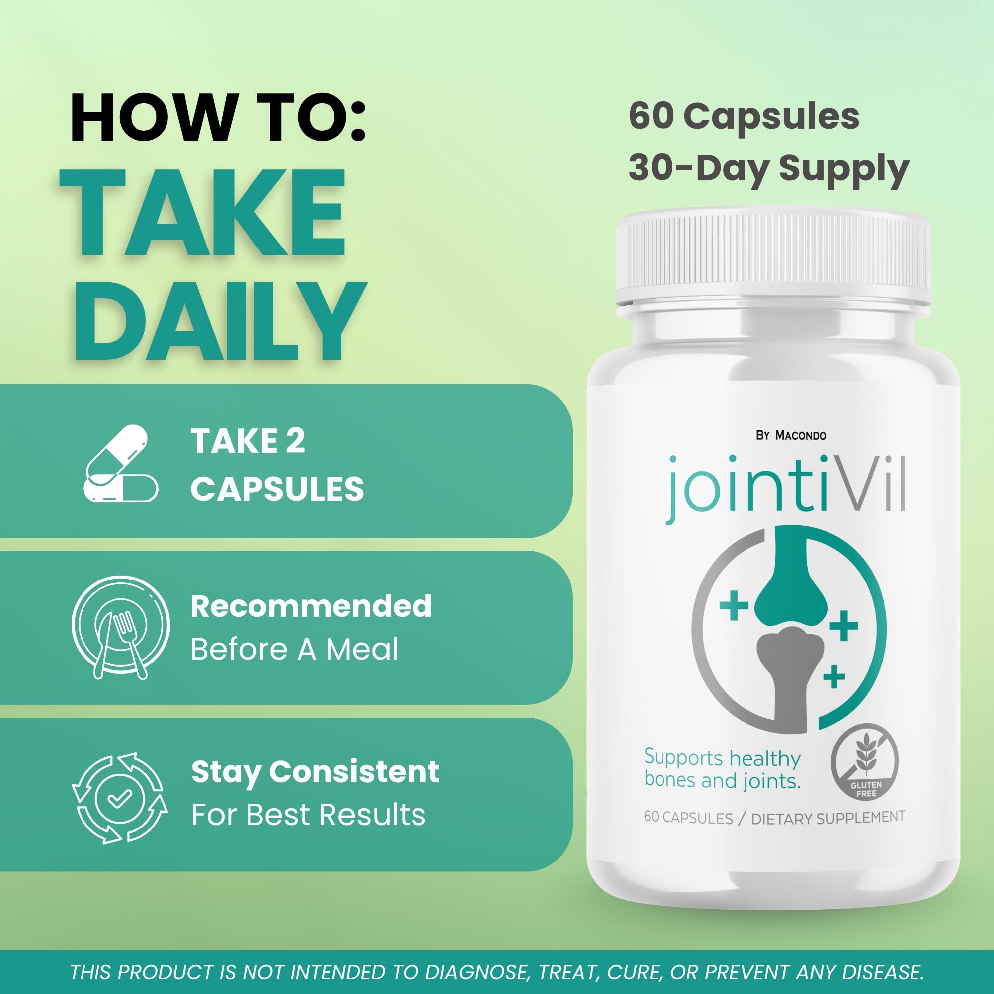 Valdivia JointBreX Capsules Joint BreX Supplement, Premium Formula, Natural Vitamins for Health & Wellness - 60 Capsules for 1 Month