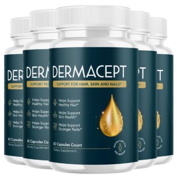 Valdivia (5 Pack) Dermacept Capsules Dermacept Supplement, Premium Formula, Natural Vitamins for Health & Wellness - 300 Capsules for 5 Months