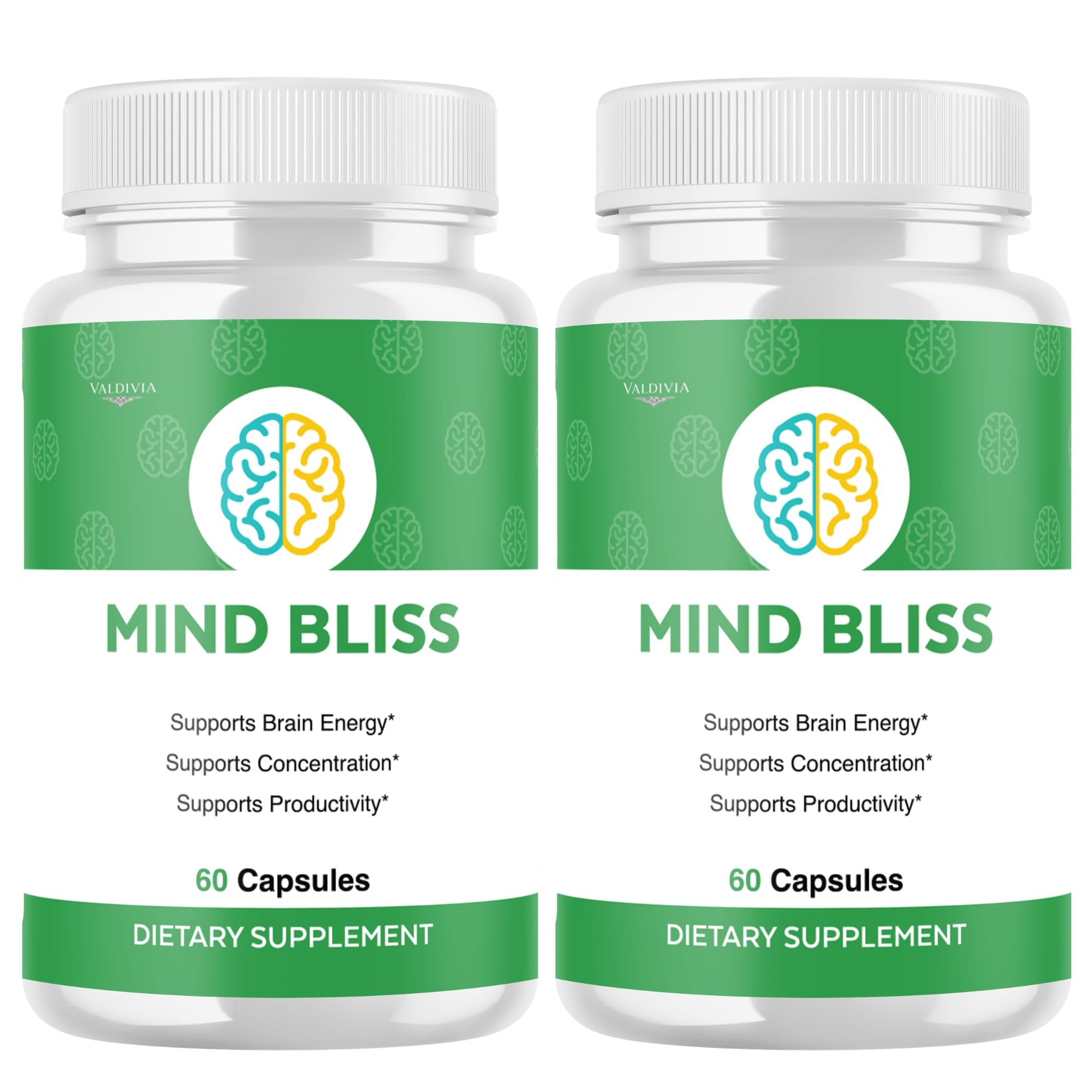 Valdivia (2 Pack) MindBliss Capsules Mind Bliss Supplement, Premium Formula, Natural Vitamins for Health & Wellness - 120 Capsules for 2 Months