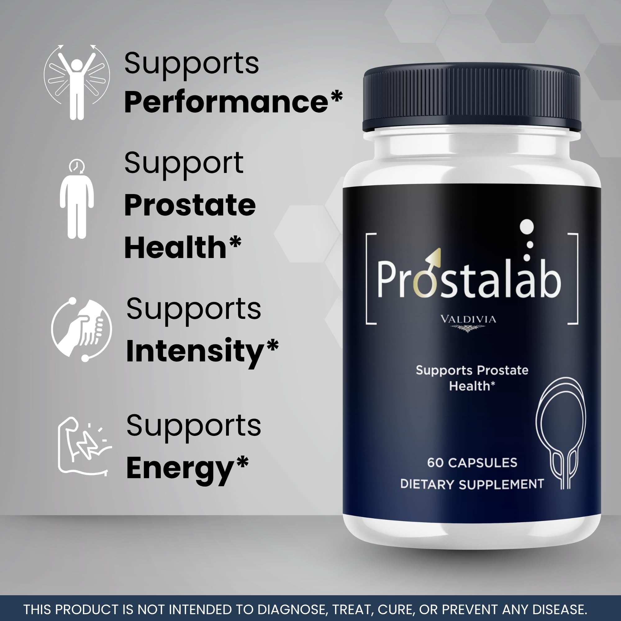 Valdivia Prostalab Capsules Prostalab Supplement, Premium Formula, Natural Vitamins for Health & Wellness - 60 Capsules for 1 Month