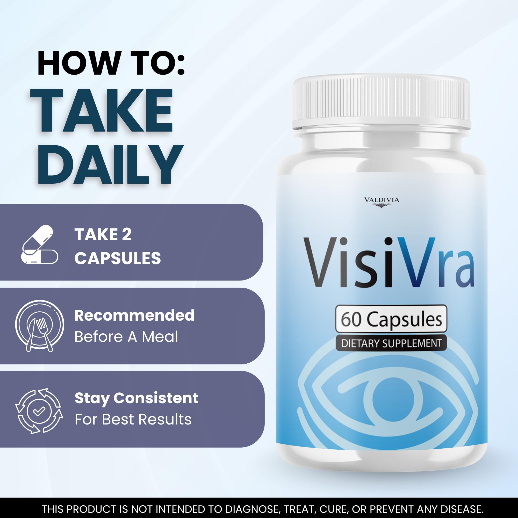 Valdivia (3 Pack) Visivra Capsules Visi Vra Supplement, Premium Formula, Natural Vitamins for Health & Wellness - 180 Capsules for 3 Months