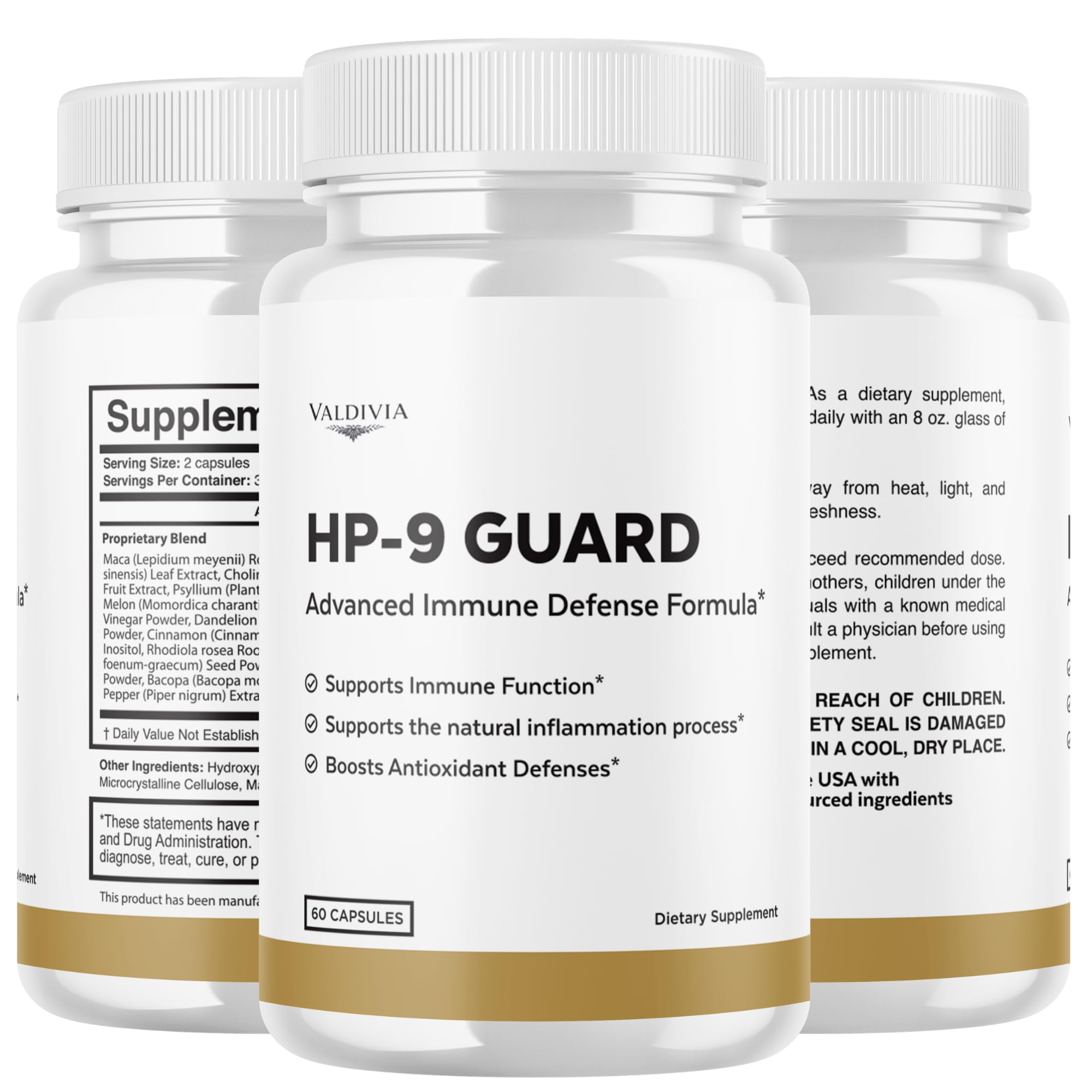 Valdivia (2 Pack) HP9 Guard Capsules HPNine Supplement Premium Formula, Natural Vitamins for Health & Wellness - 120 Capsules for 2 Months