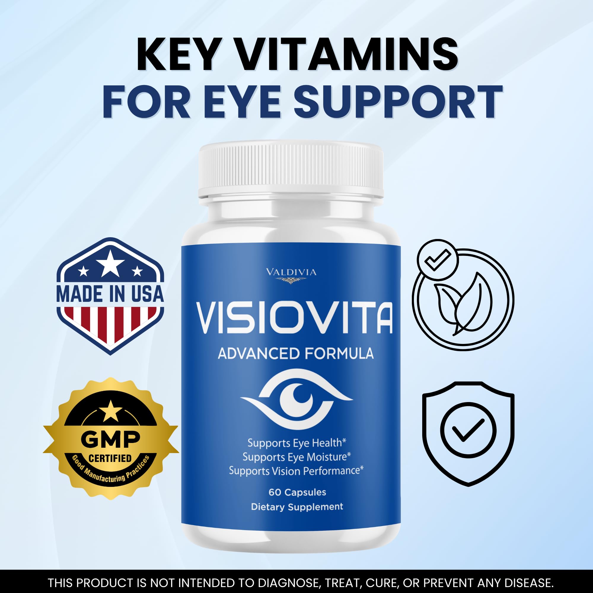 Valdivia (3 Pack) Visiovita Capsules Visiovita Supplement, Premium Formula, Natural Vitamins for Health & Wellness - 180 Capsules for 3 Months