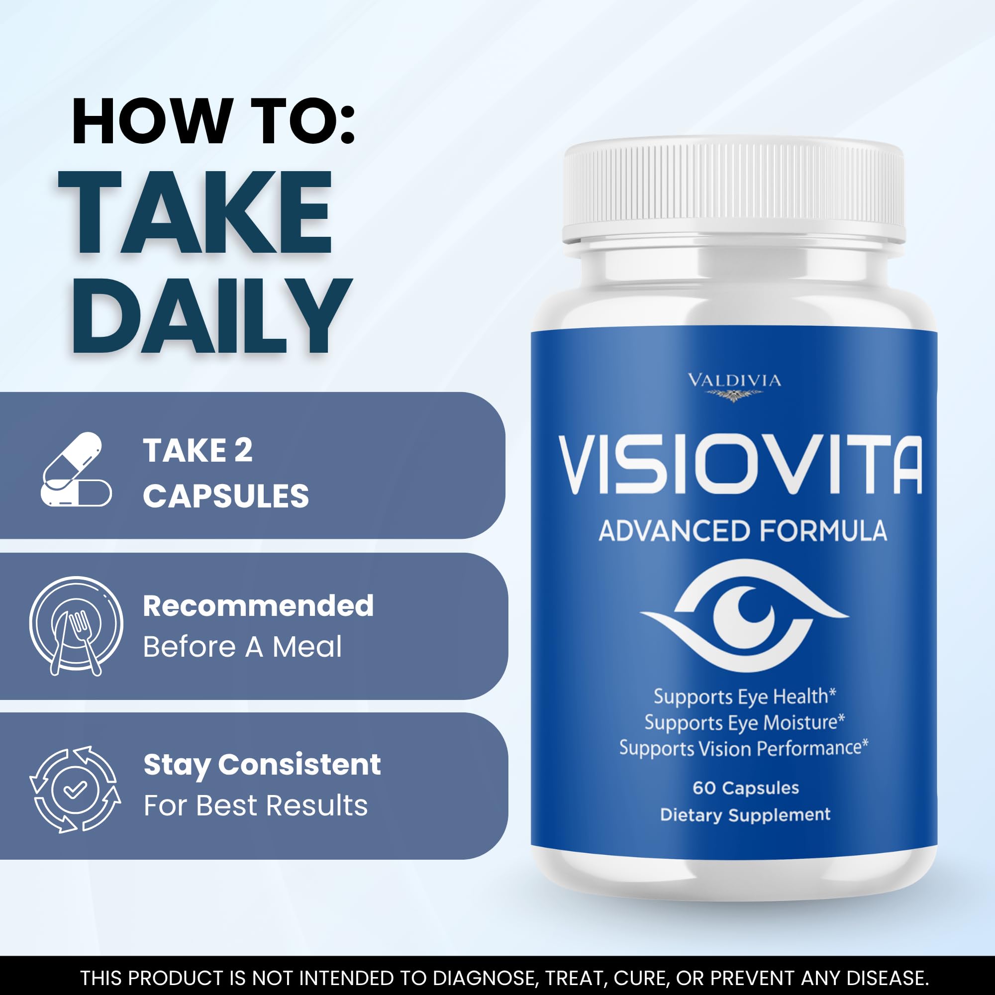 Valdivia (3 Pack) Visiovita Capsules Visiovita Supplement, Premium Formula, Natural Vitamins for Health & Wellness - 180 Capsules for 3 Months