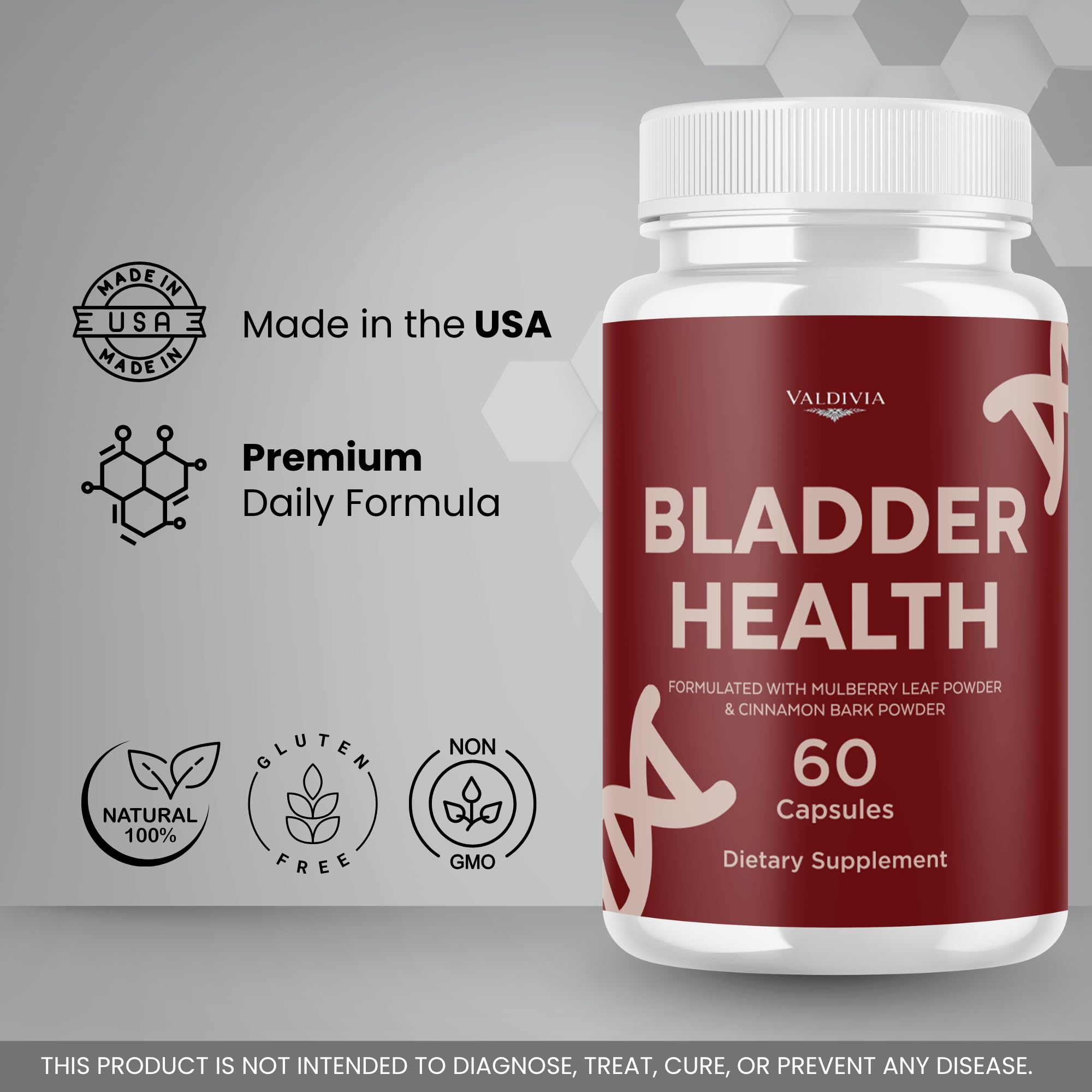 Valdivia (2 Pack) BladderHealth Capsules Bladder Health Supplement, Premium Formula, Natural Vitamins for Health & Wellness - 120 Capsules for 2 Months