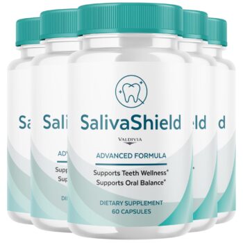 Valdivia (5 Pack) SalivaShield Capsules Saliva Shield Supplement, Premium Formula, Natural Vitamins for Health & Wellness - 300 Capsules for 5 Months