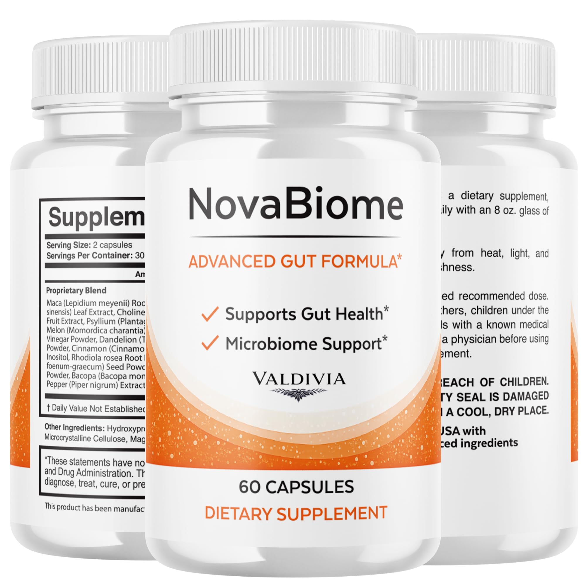 Valdivia (2 Pack) NovaBiome Capsules Nova Biome Supplement, Premium Formula, Natural Vitamins for Health & Wellness - 120 Capsules for 2 Months