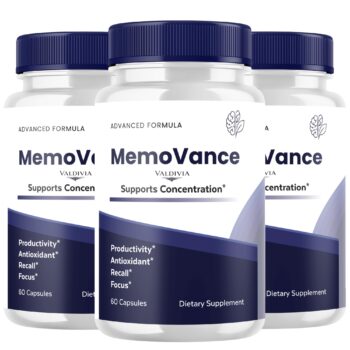 Valdivia (3 Pack) MemoVance Capsules Memo Vance Supplement, Premium Formula, Natural Vitamins for Health & Wellness - 180 Capsules for 3 Months
