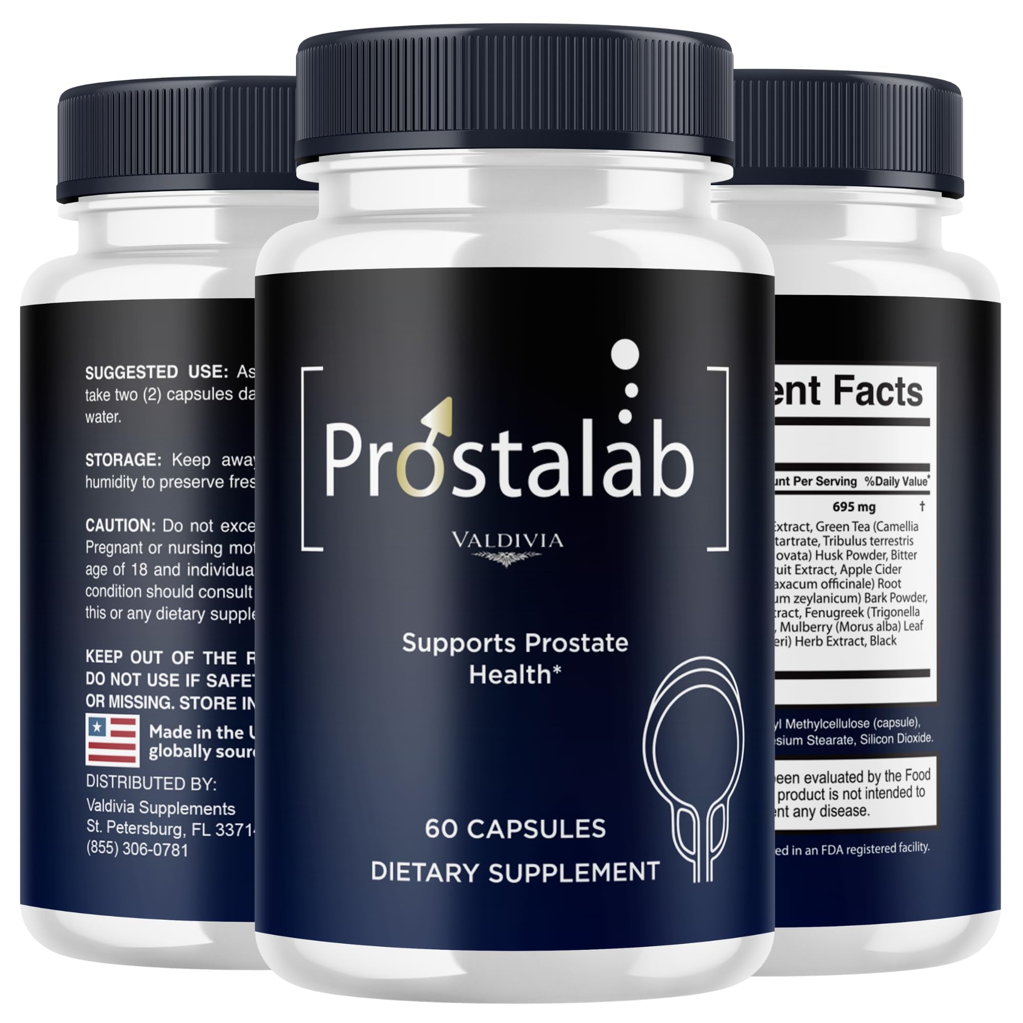 Valdivia Prostalab Capsules Prostalab Supplement, Premium Formula, Natural Vitamins for Health & Wellness - 60 Capsules for 1 Month