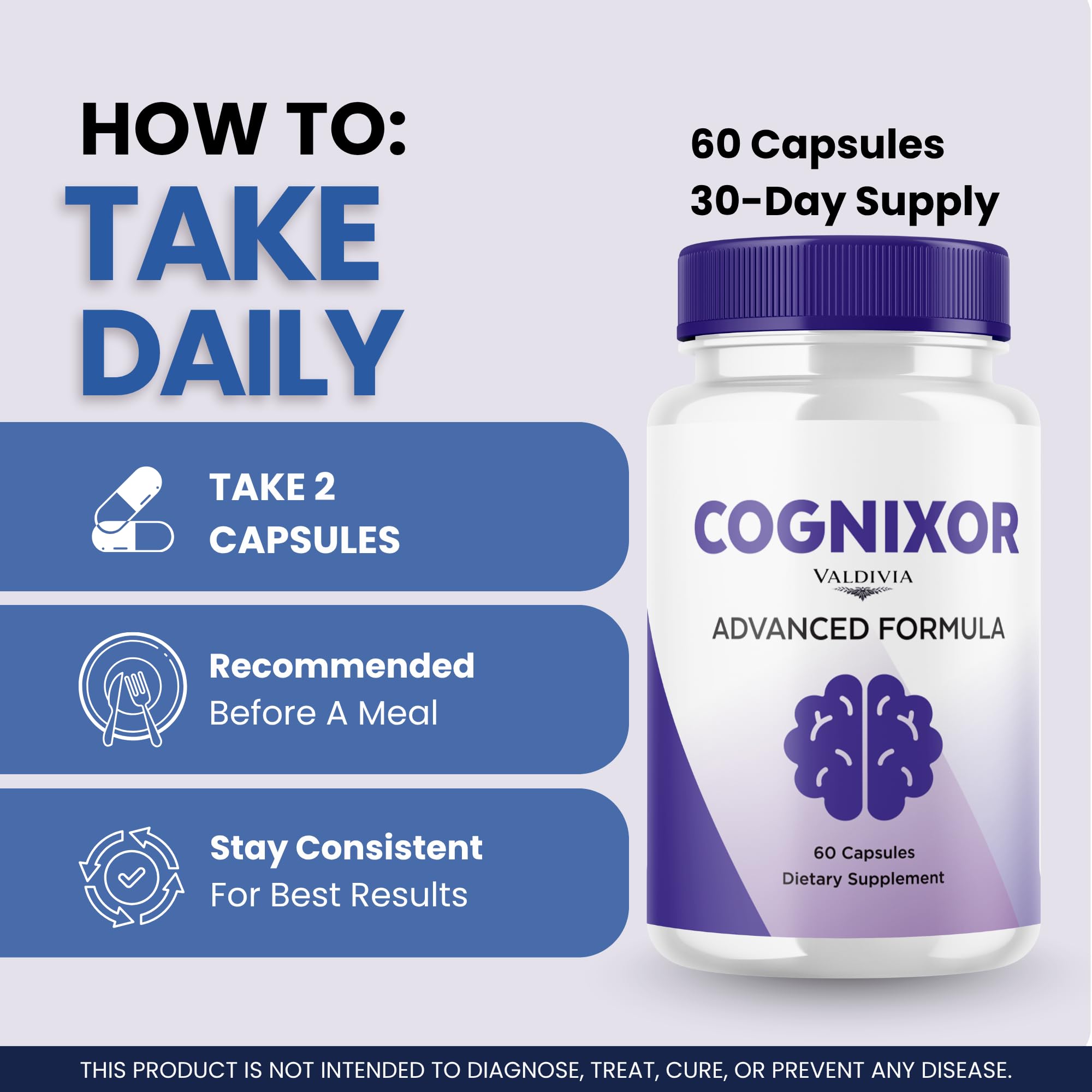 Valdivia (5 Pack) Cognixor Capsules Cognixor Supplement, Premium Formula, Natural Vitamins for Health & Wellness - 300 Capsules for 5 Months