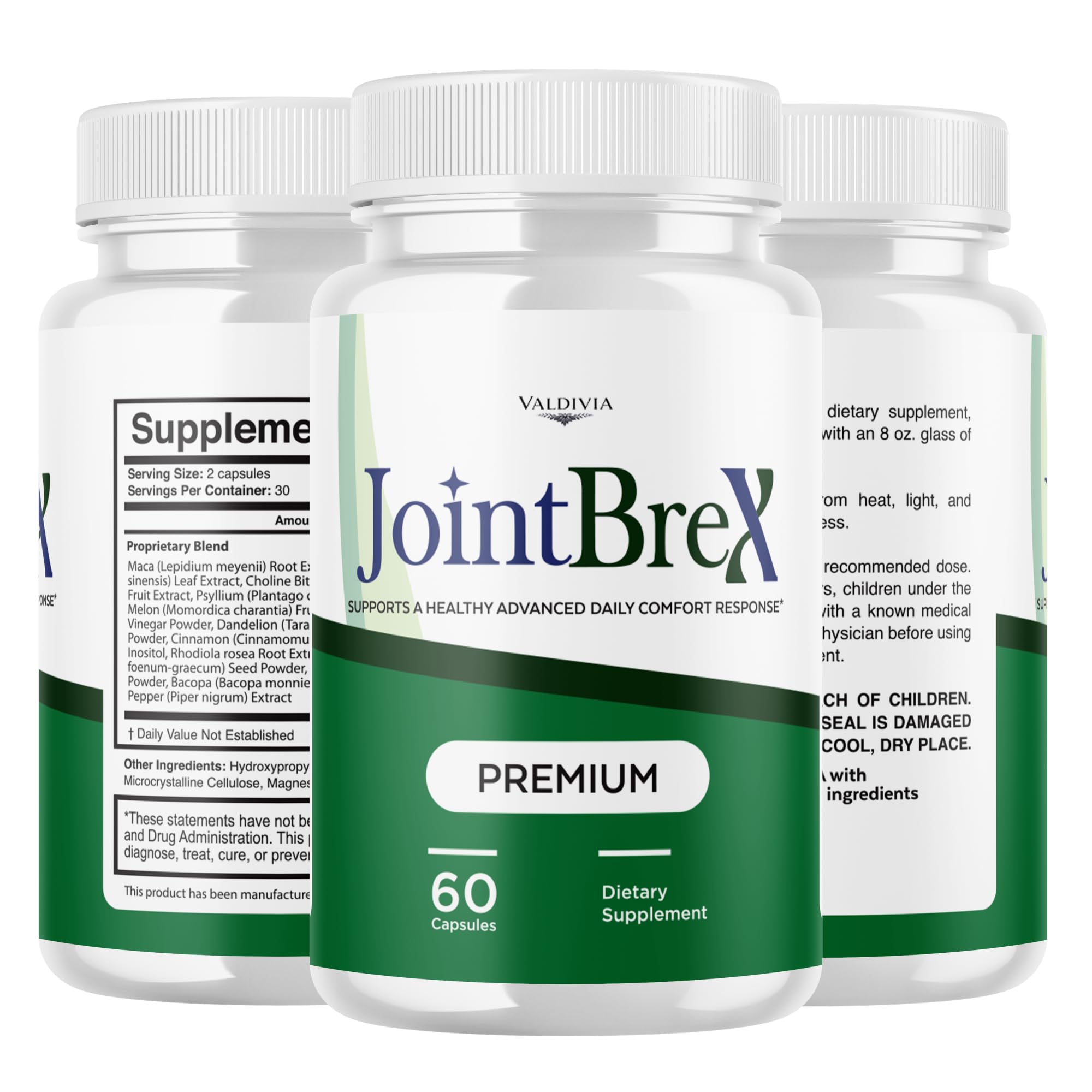 Valdivia JointBreX Capsules Joint BreX Supplement, Premium Formula, Natural Vitamins for Health & Wellness - 60 Capsules for 1 Month