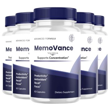 Valdivia (5 Pack) MemoVance Capsules Memo Vance Supplement, Premium Formula, Natural Vitamins for Health & Wellness - 300 Capsules for 5 Months