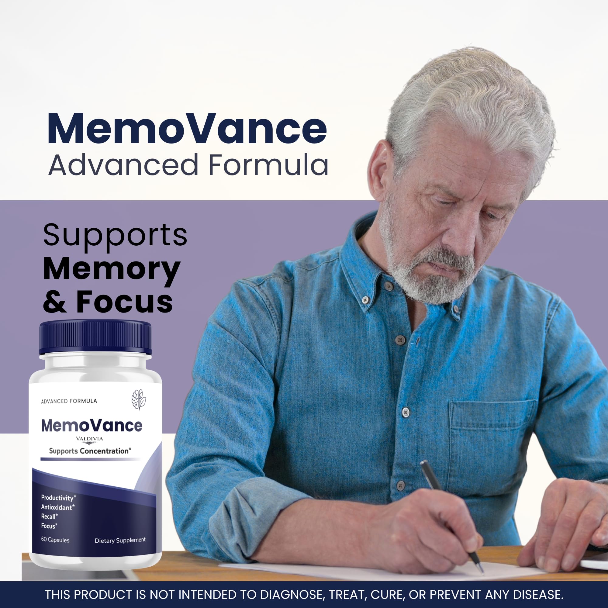 Valdivia (5 Pack) MemoVance Capsules Memo Vance Supplement, Premium Formula, Natural Vitamins for Health & Wellness - 300 Capsules for 5 Months