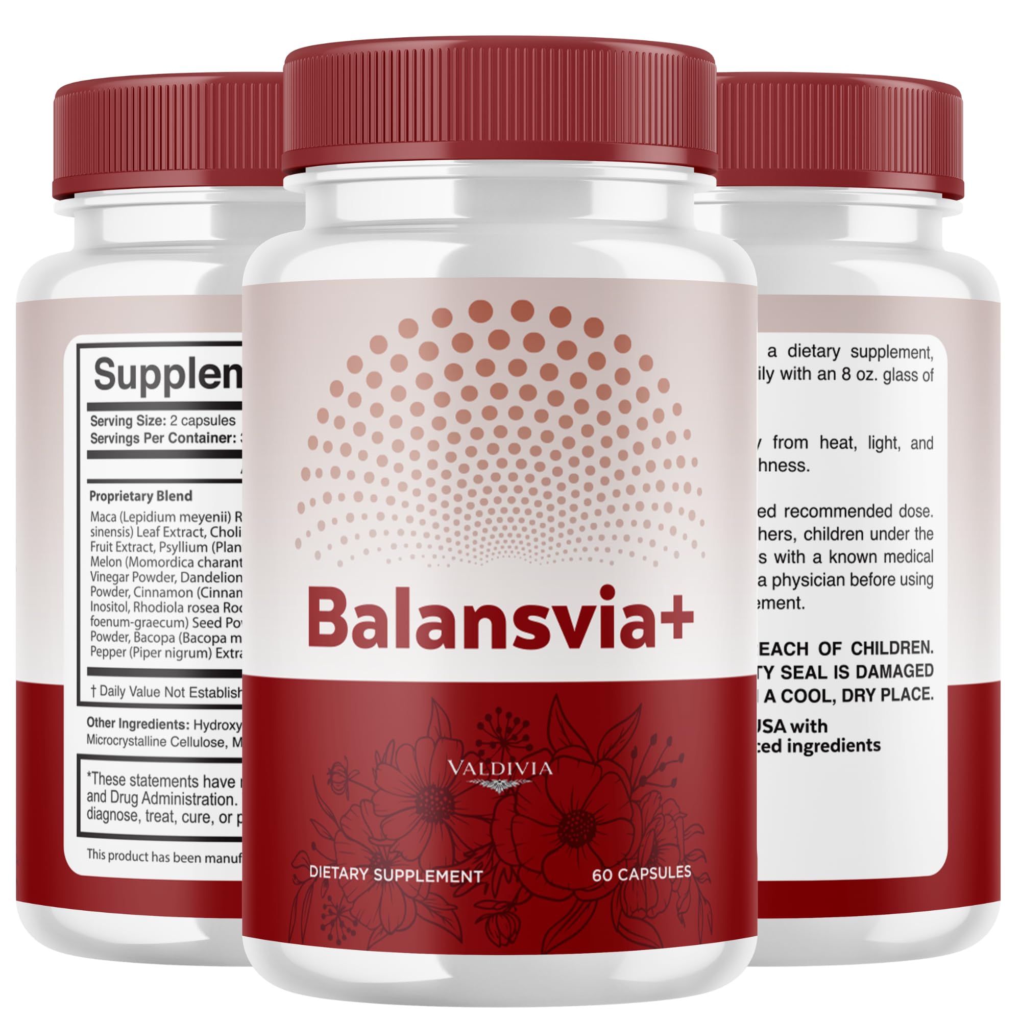 Valdivia (3 Pack) Balansvia Capsules Balansvia+ Supplement, Premium Formula, Natural Vitamins for Health & Wellness - 180 Capsules for 3 Months