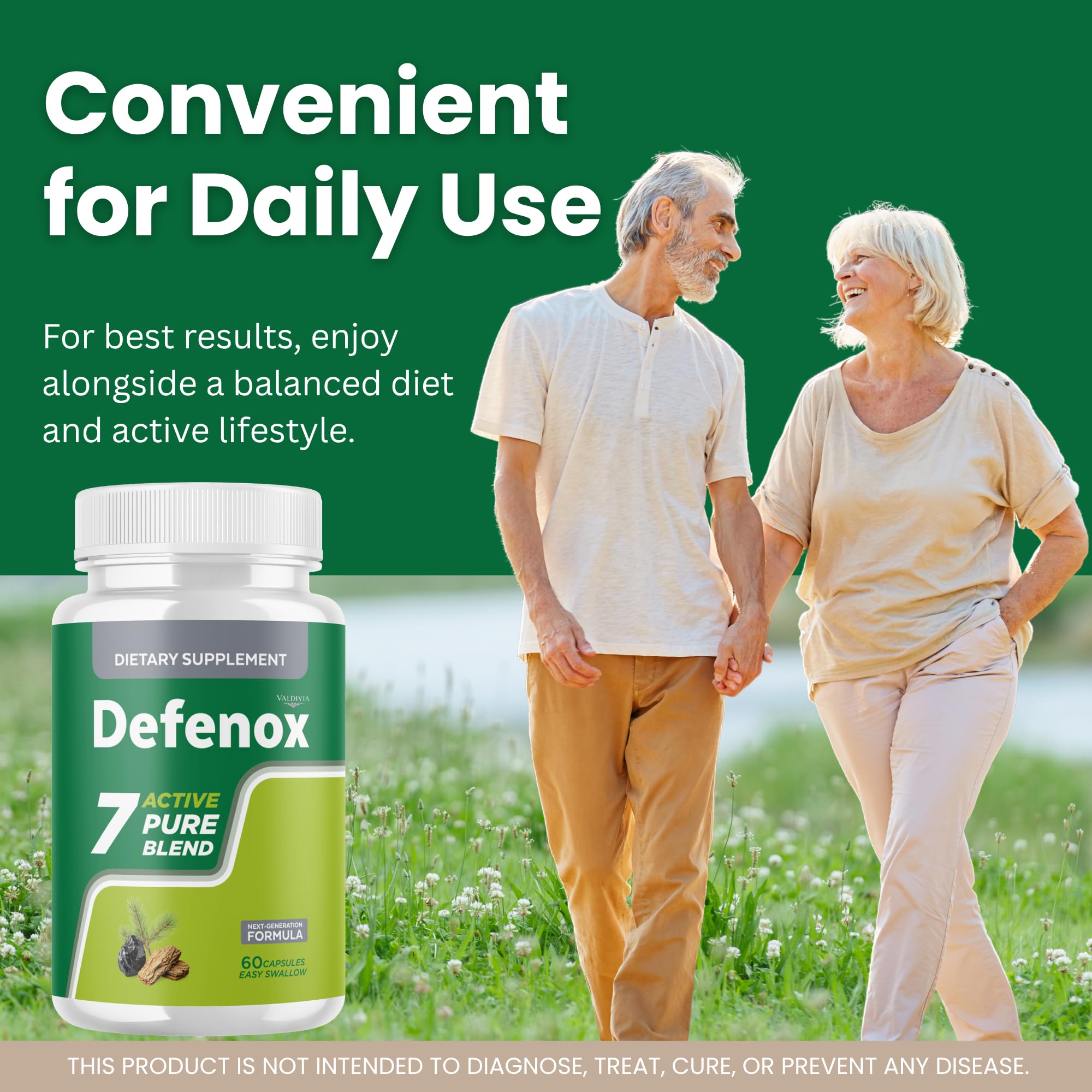 Valdivia Defenox Capsules Defenox Supplement, Premium Formula, Natural Vitamins for Health & Wellness - 60 Capsules for 1 Month