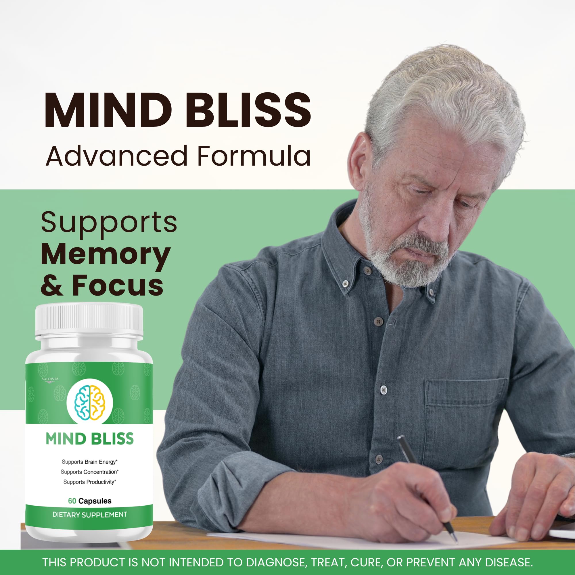 Valdivia (2 Pack) MindBliss Capsules Mind Bliss Supplement, Premium Formula, Natural Vitamins for Health & Wellness - 120 Capsules for 2 Months