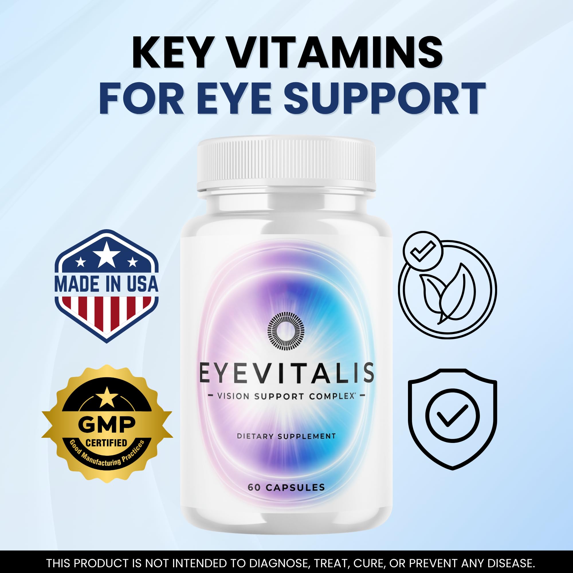 Valdivia Eye Vitalis Dietary Supplement - 120 Capsules per Bottle, 2 Pack