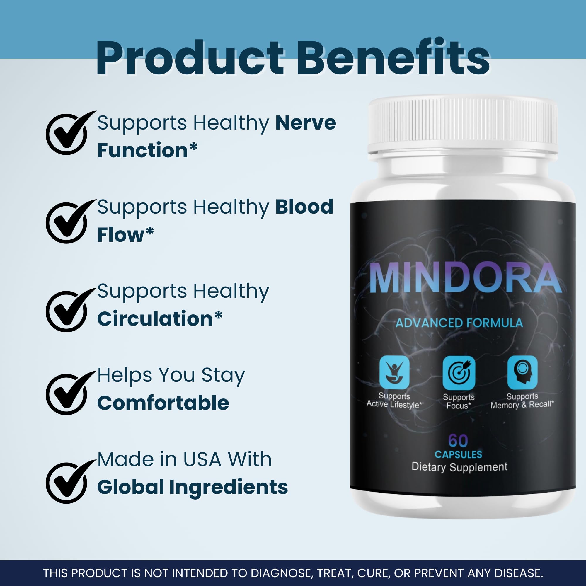 Mindora Capsules Supplement Pills, 300 Count (5-Pack)