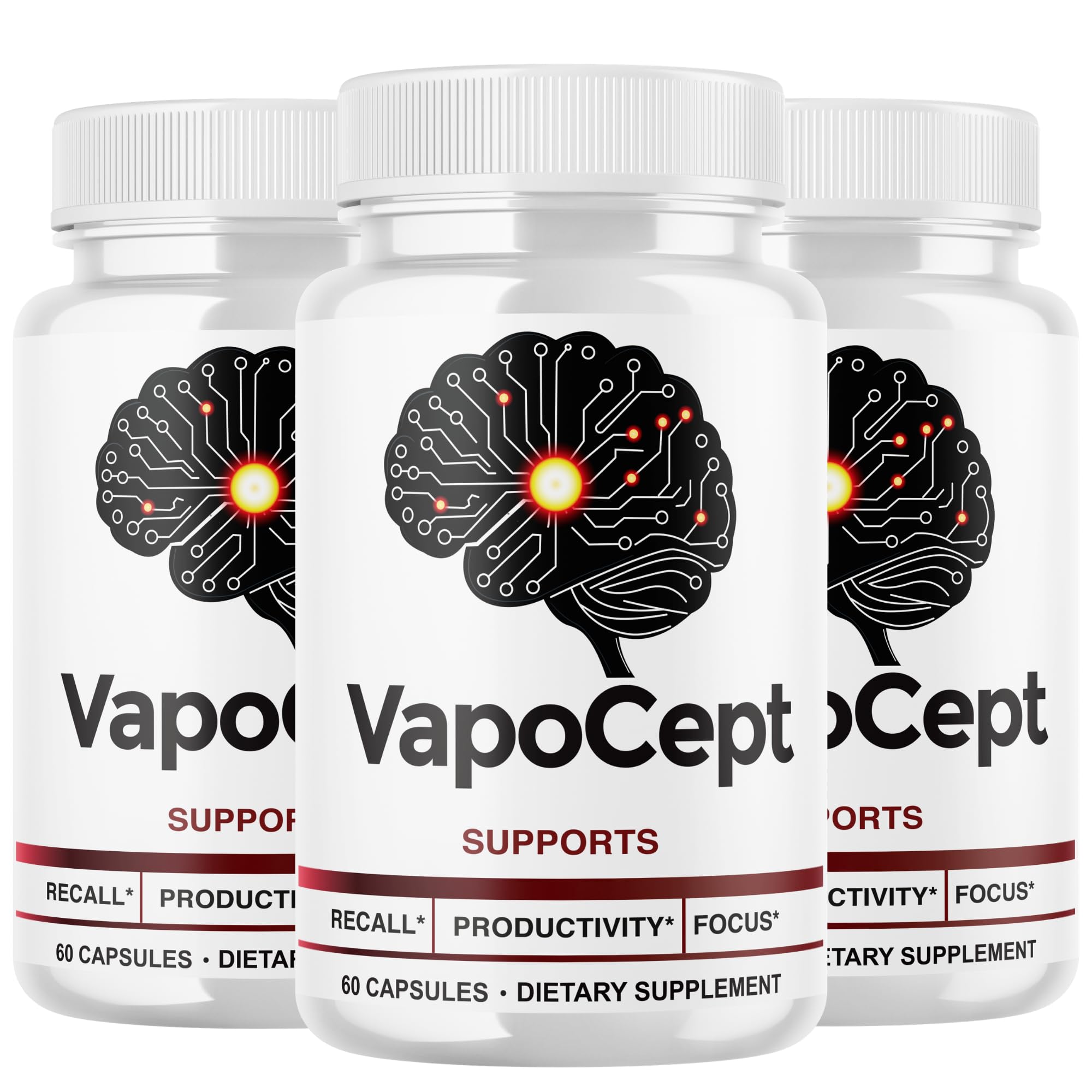 VapoCept Dietary Supplement Capsules — 3 Pack, 180 Capsules Total
