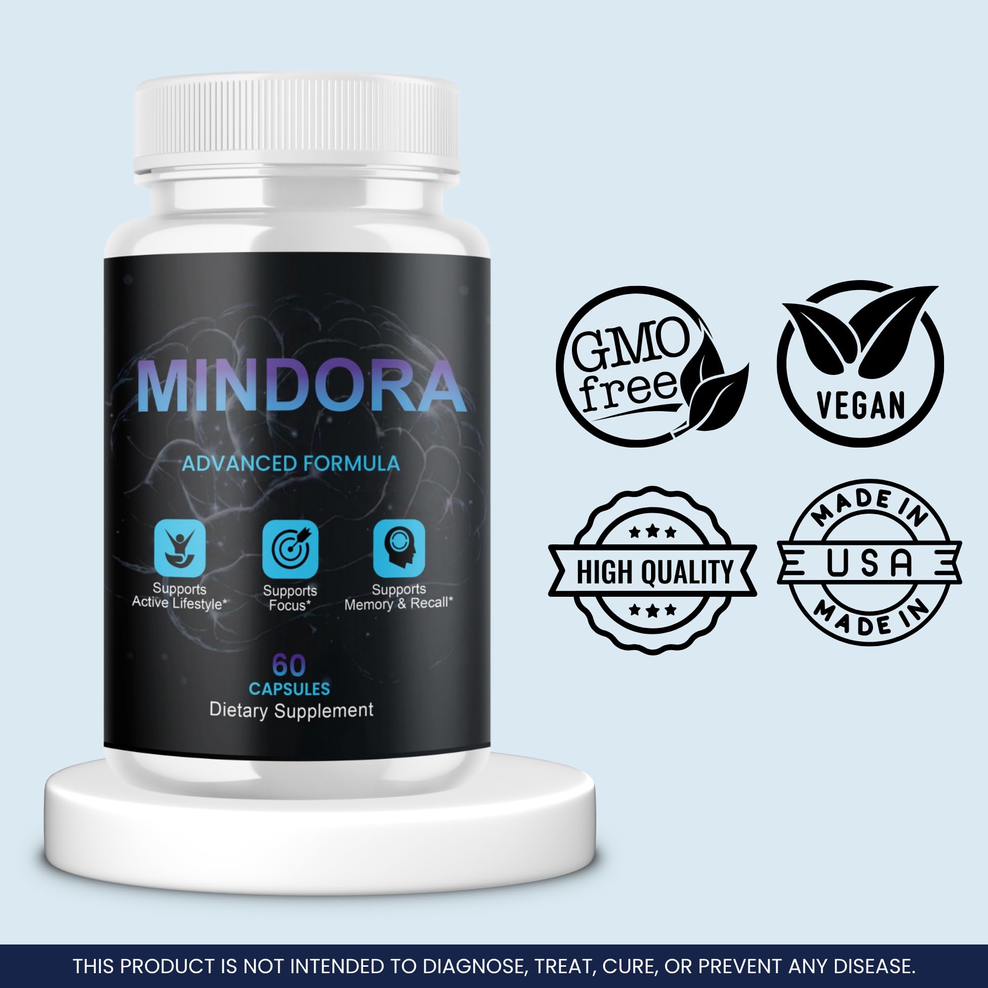 Mindora Supplement Capsules - 180 Count (3 Pack)
