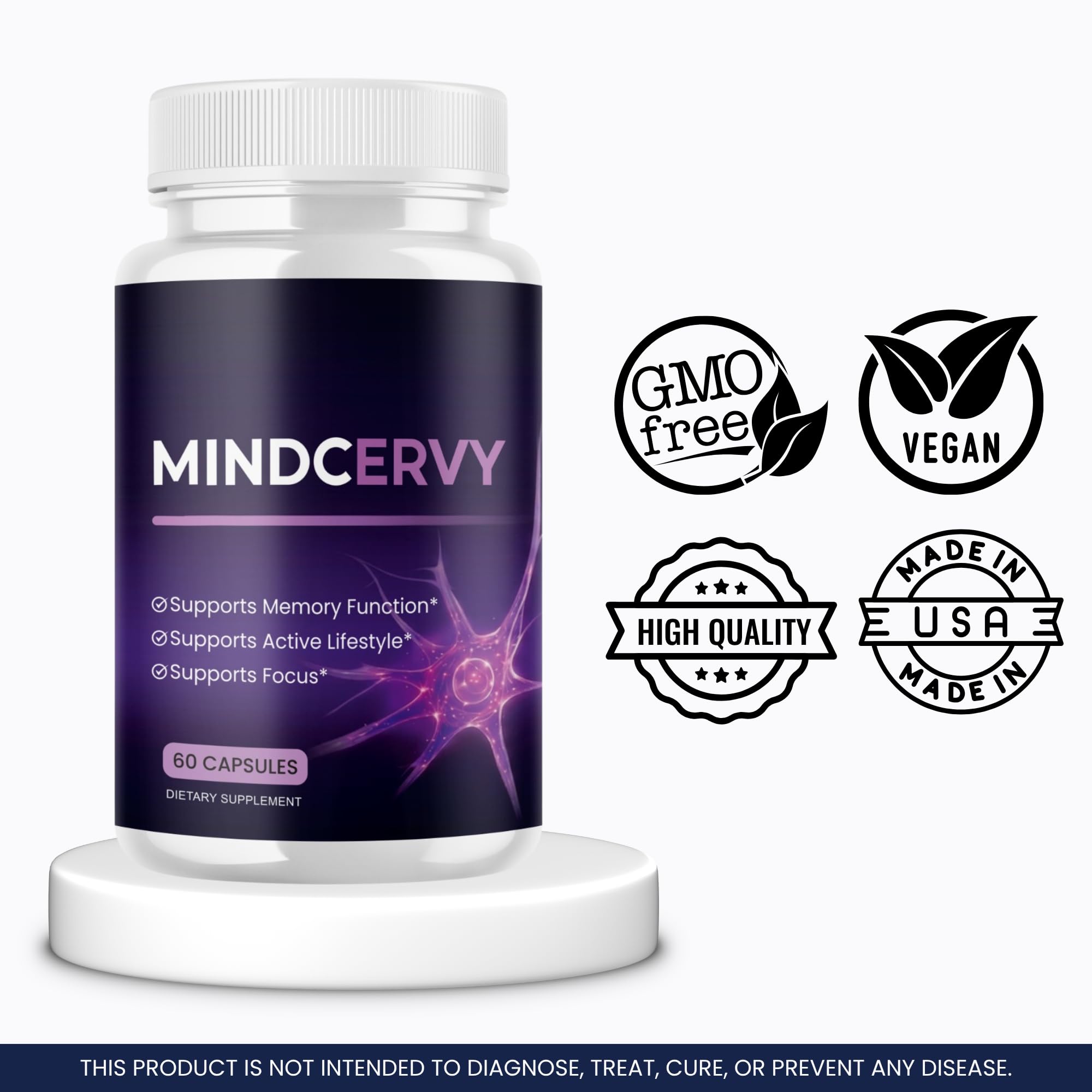 Mind Cervy Capsules, Dietary Supplement Pills - 300 Count (5 Pack)