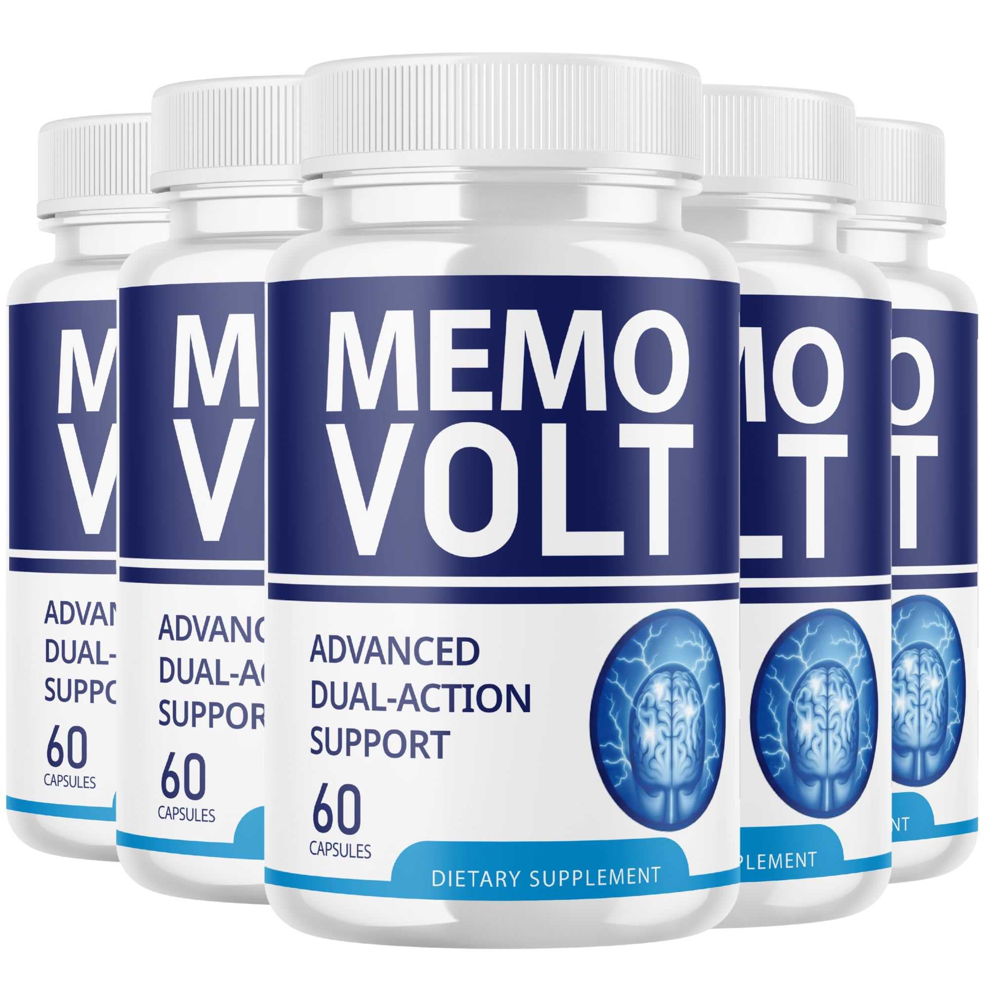 Memo Volt Brain Health Support Supplement Capsules, 5-Pack (300 Capsules)