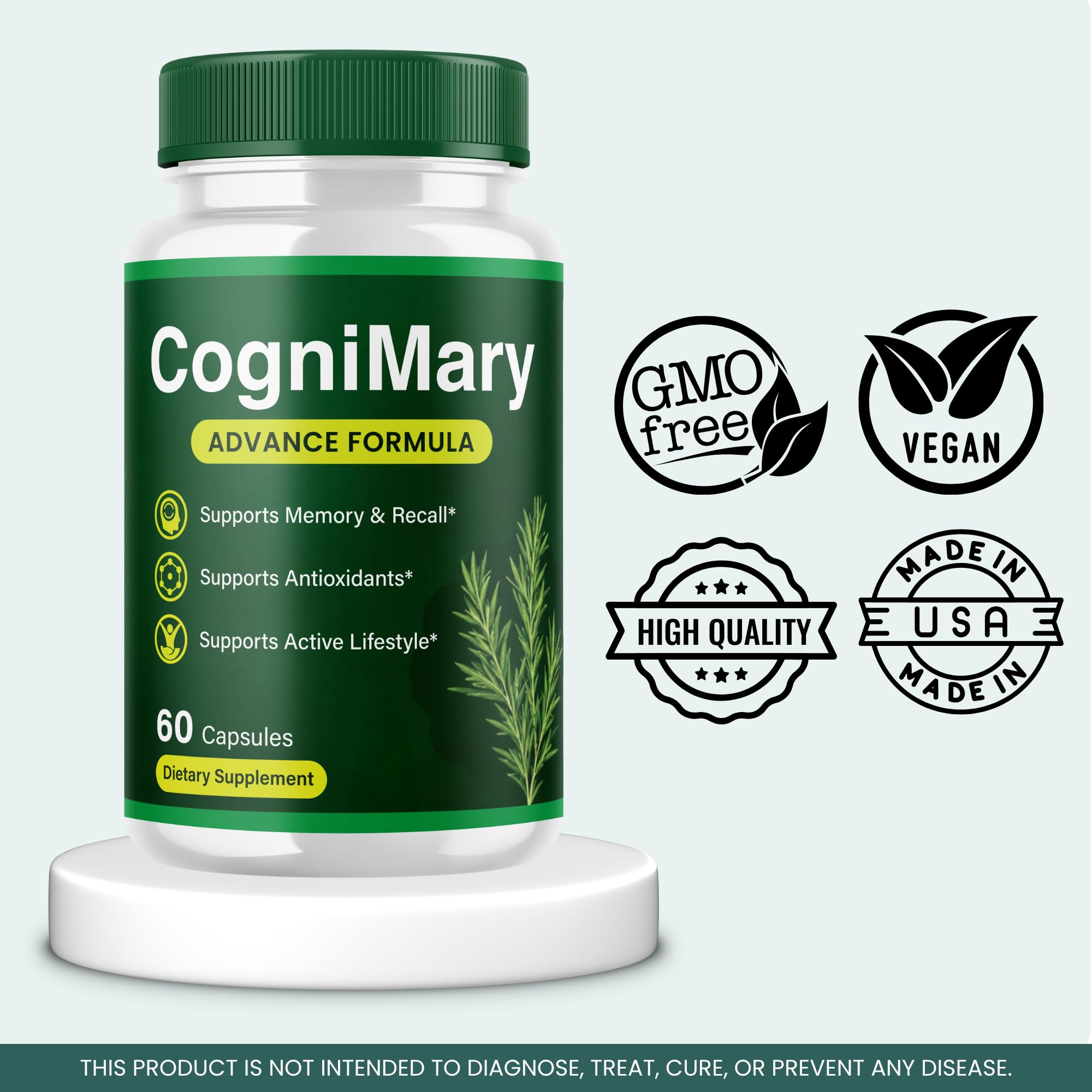 CogniMary Nootropic Support Supplement Capsules, 60 Count (1-Pack)