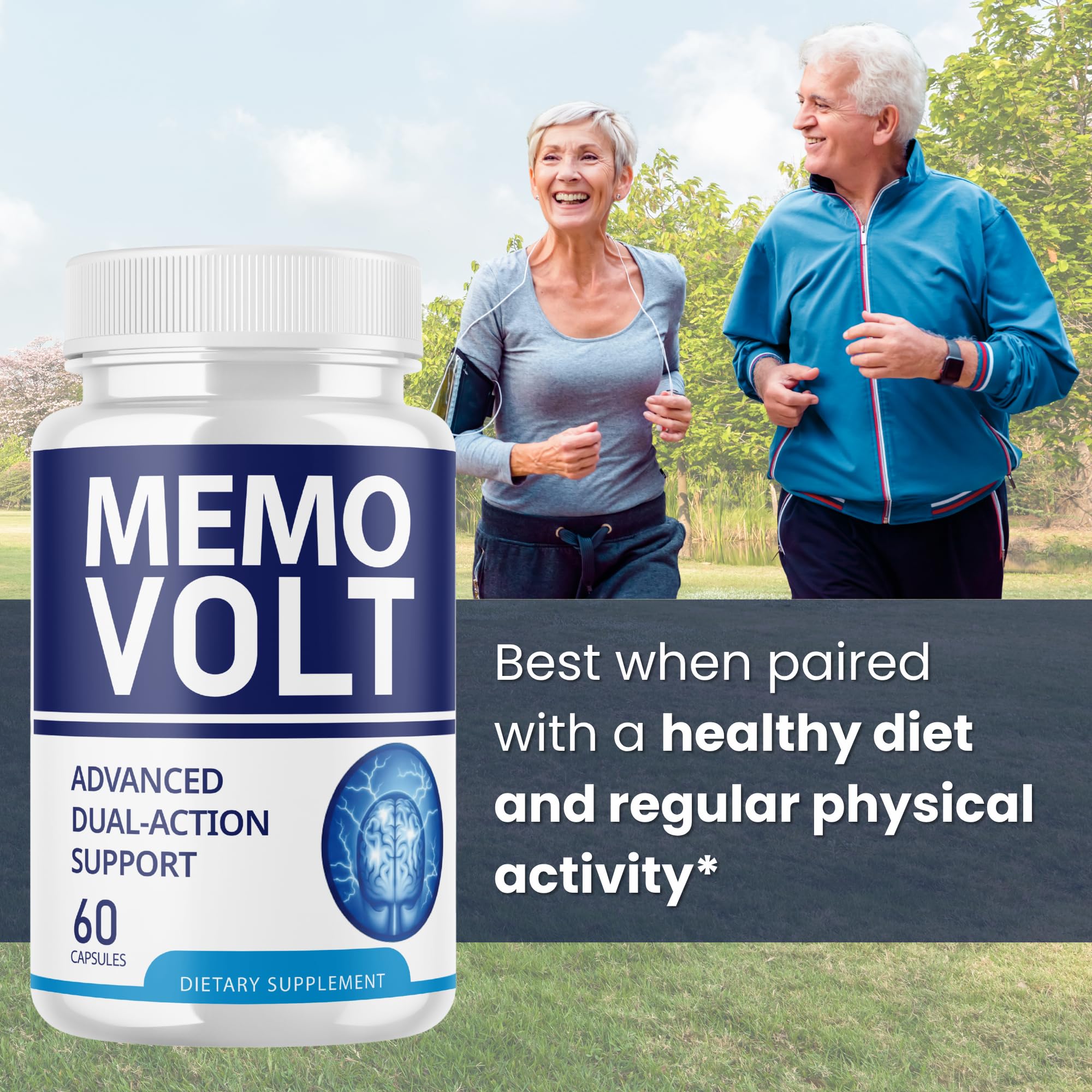 Memo Volt Brain Health Support Supplement Capsules, 5-Pack (300 Capsules)