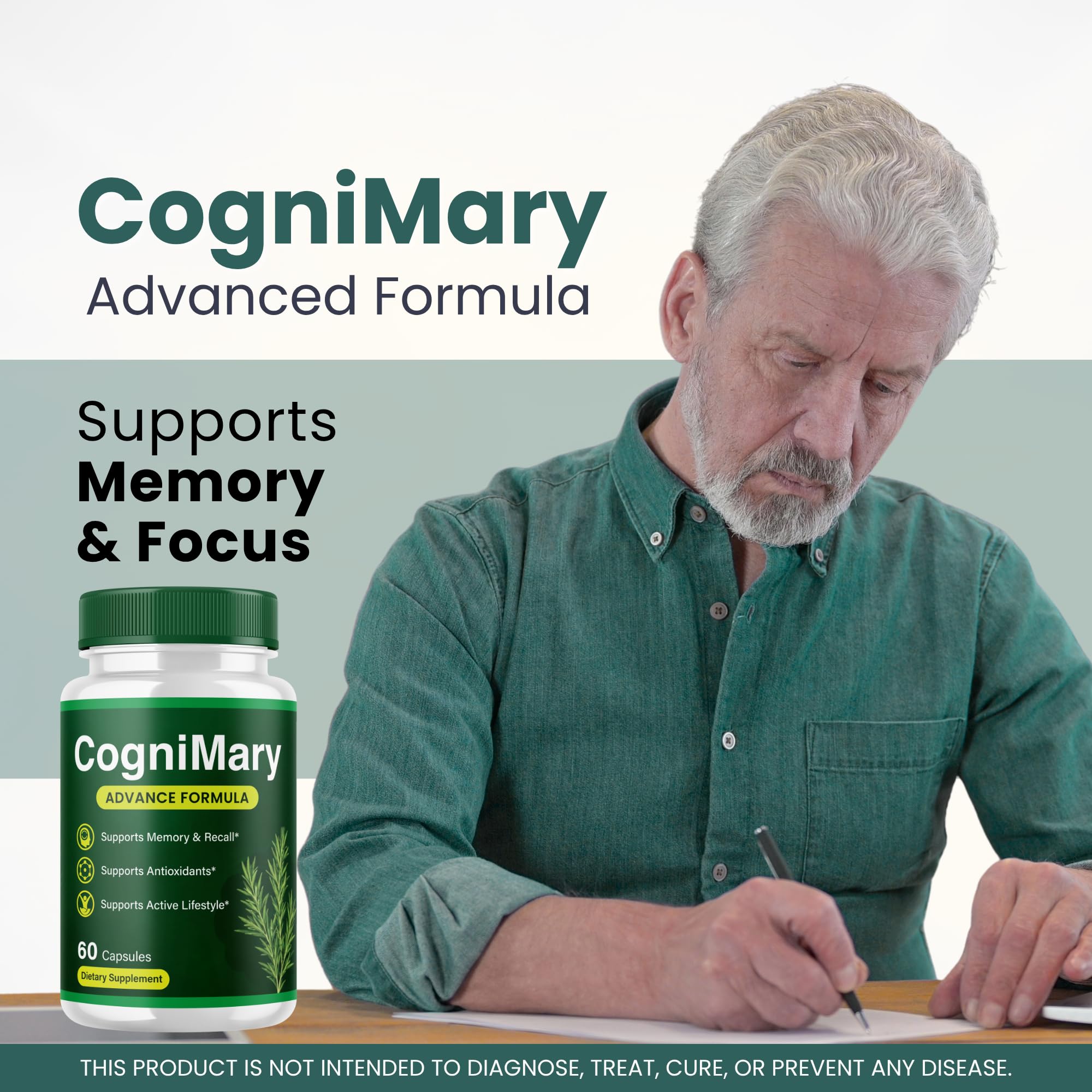 CogniMary Nootropic Support Supplement Capsules, 60 Count (1-Pack)