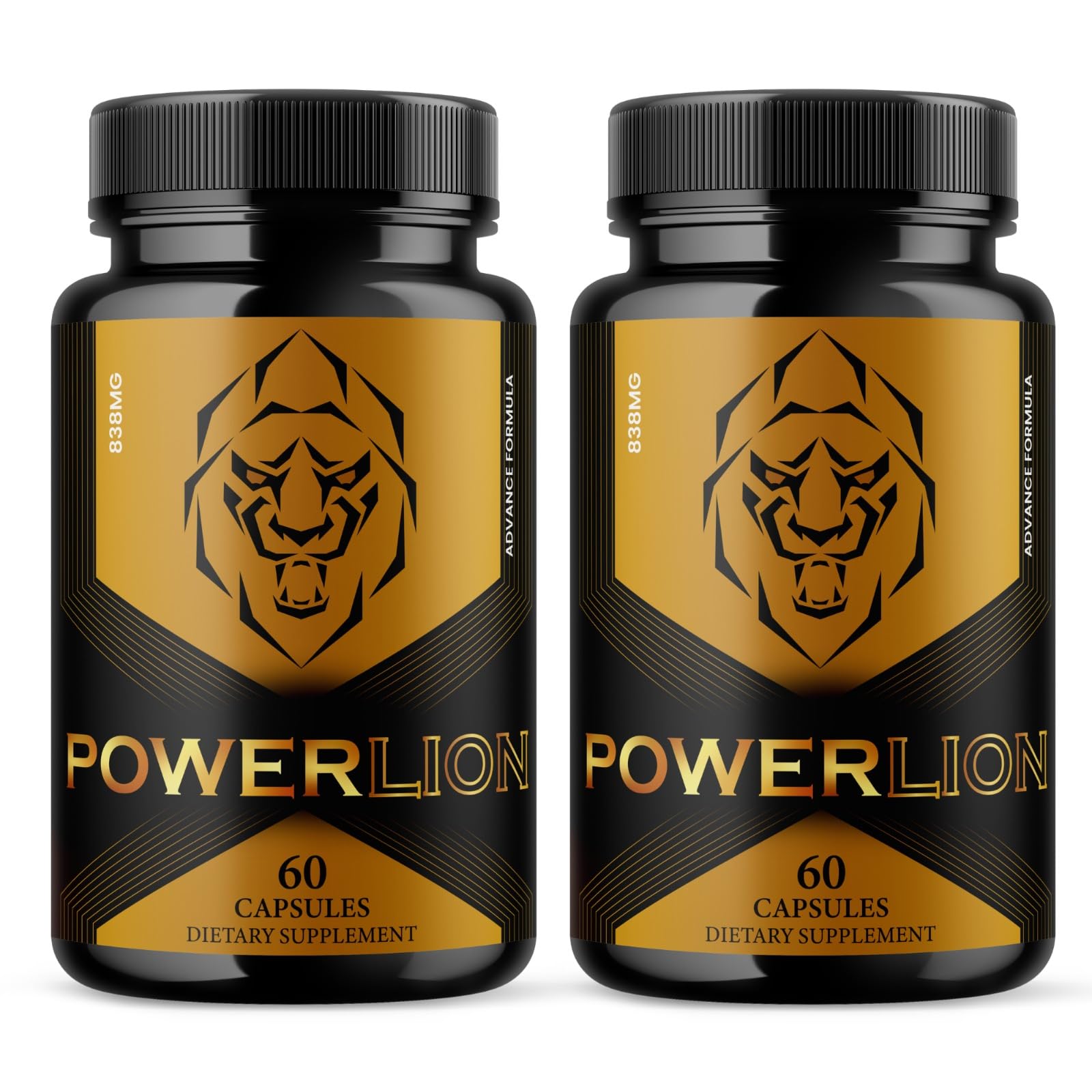 PowerLion Dietary Supplement, 2 Bottles (60 Capsules Each)