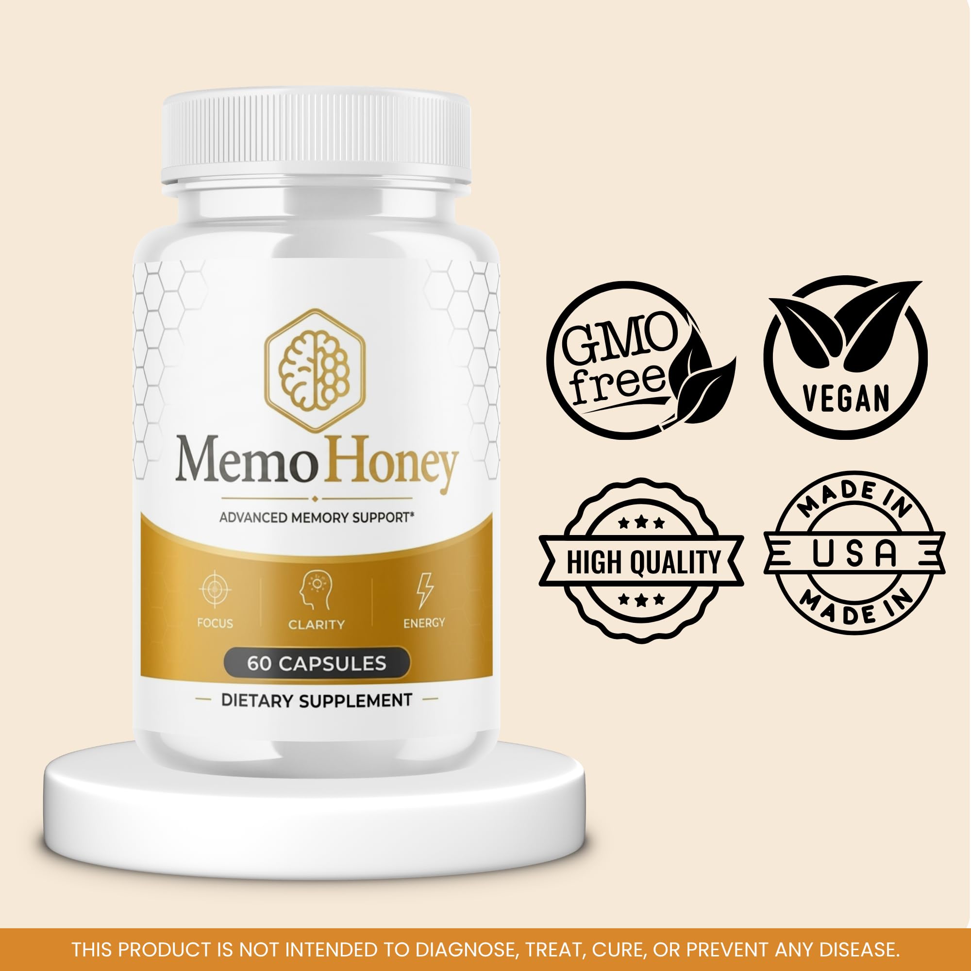 Memo Honey Dietary Supplement Capsules, 5-Pack (300 Capsules Total)
