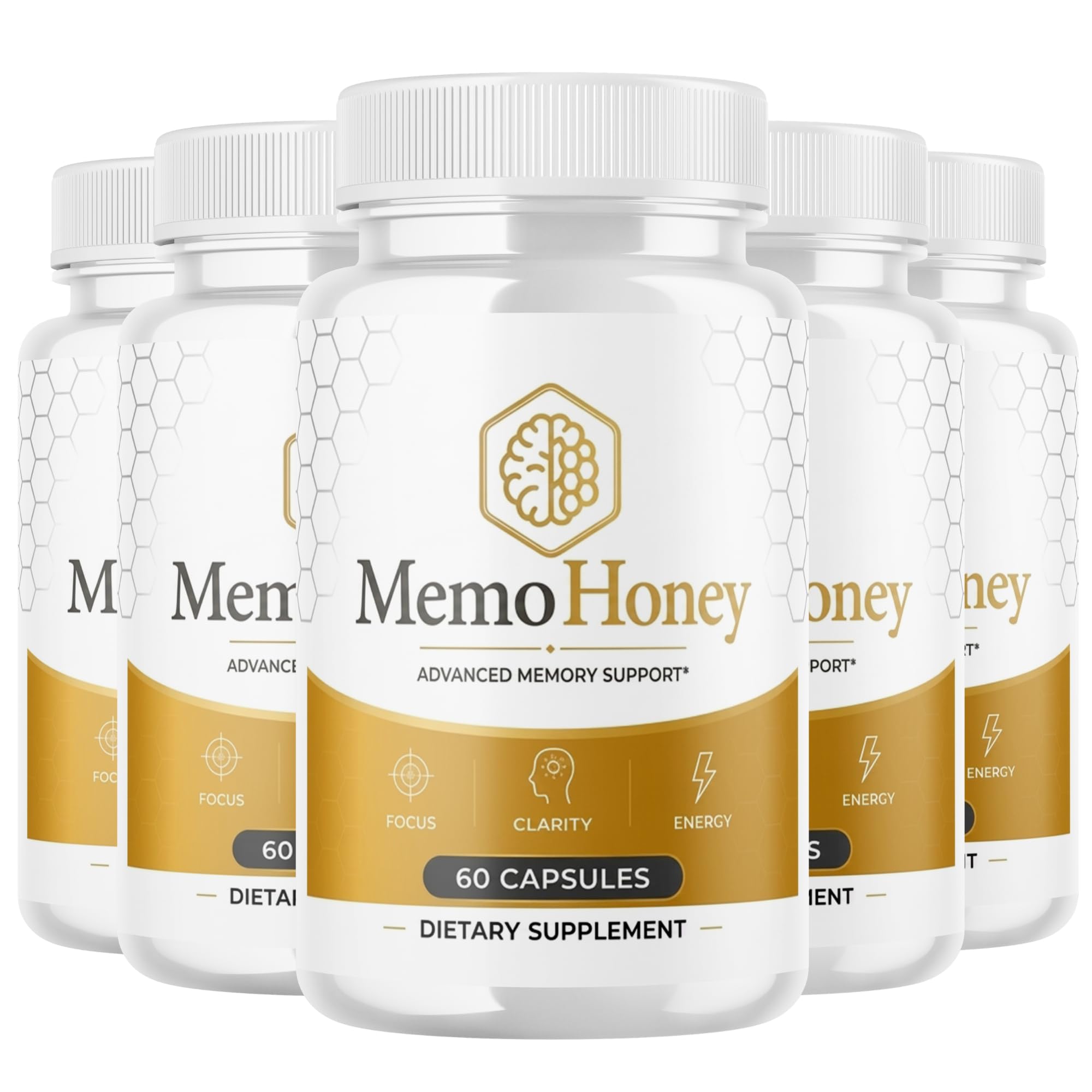 Memo Honey Dietary Supplement Capsules, 5-Pack (300 Capsules Total)
