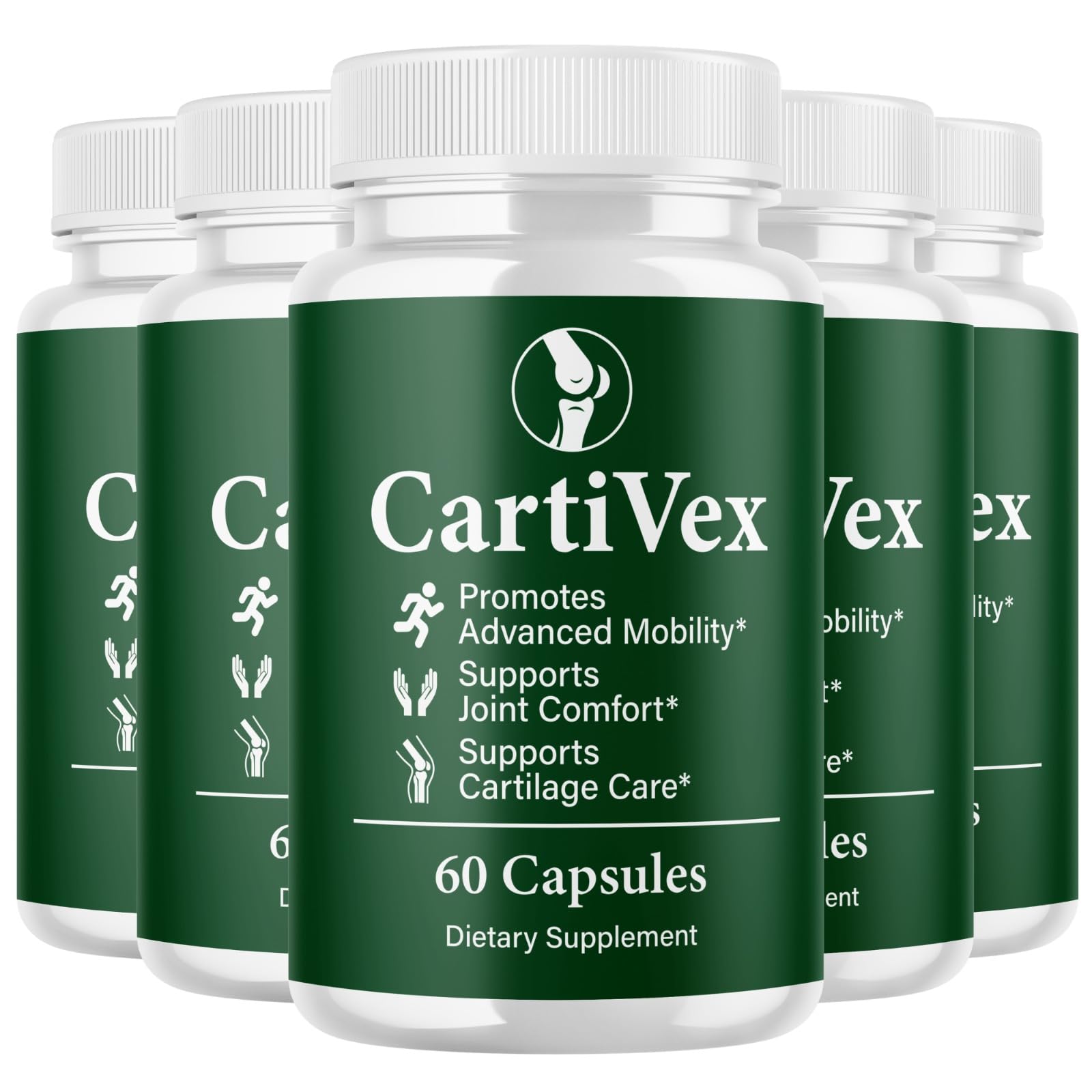 CartiVex Supplement - 5 Pack (60 Capsules per Bottle, 300 Capsules Total) (1 Pack)